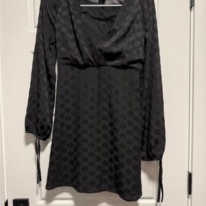 Dynamite Black Long Sleeve Dress with Polka Dots